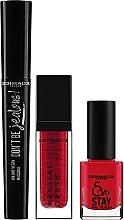Fragrances, Perfumes, Cosmetics Set - Dermacol Red Crush Set (mascara/9,5ml + tint/6ml + n/polish/11ml)