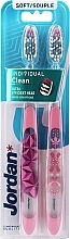 Fragrances, Perfumes, Cosmetics Soft Toothbrush, pink + pink - Jordan Individual Clean Soft