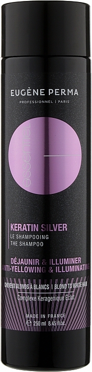 Keratin Shampoo for Grey, Bleached & Highlighted Hair - Eugene Perma Essentiel Keratin Silver Shampoo — photo N1