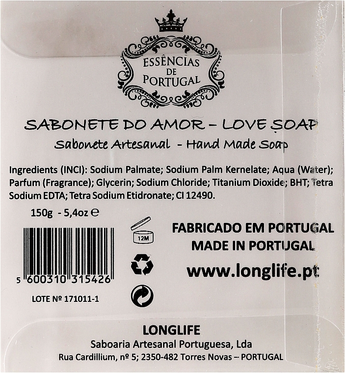 Natural Soap "Heart" in Gift Package - Essencias De Portugal Love Soap Transparent Box — photo N2