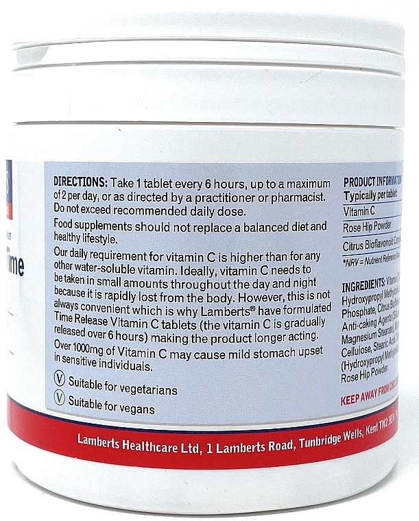 Vitamin C 1000mg Dietary Supplement - Lamberts Vitamin C Time 1000mg — photo N5