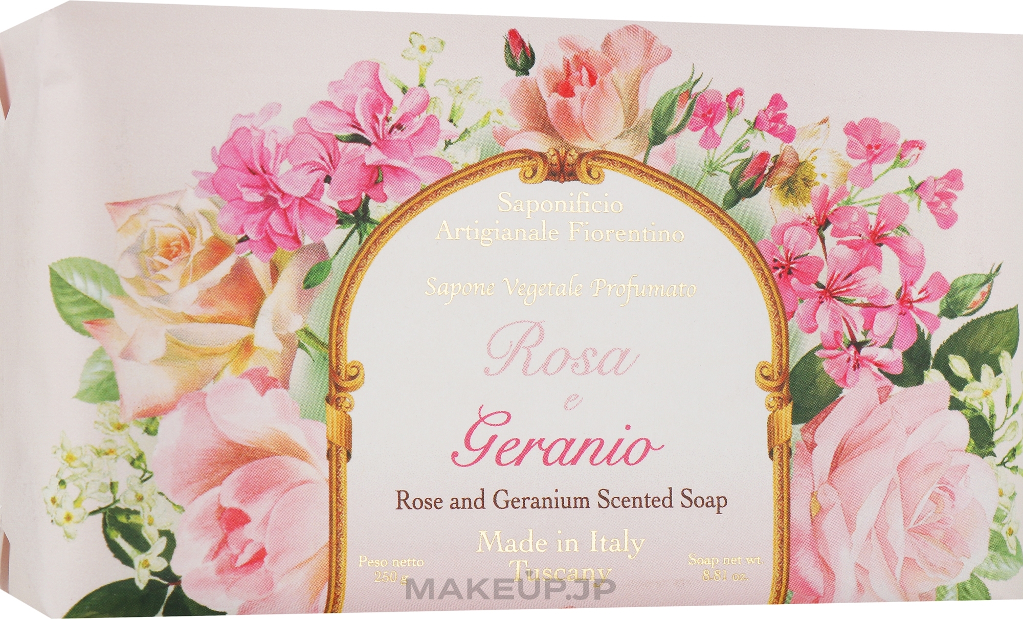Natural Soap "Rose & Geranium" - Saponificio Artigianale Fiorentino Rose And Geranium Soap — photo 250 g