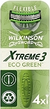 Fragrances, Perfumes, Cosmetics Disposable Shaving Razor, 4 pcs - Wilkinson Sword Xtreme3 Eco Green