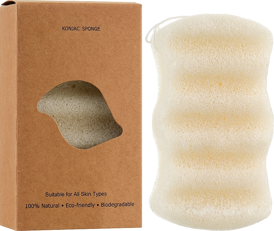Konjac Cleansing Sponge 'Wave', white - Cosmo Shop Konjac Sponge Craft Box — photo N13