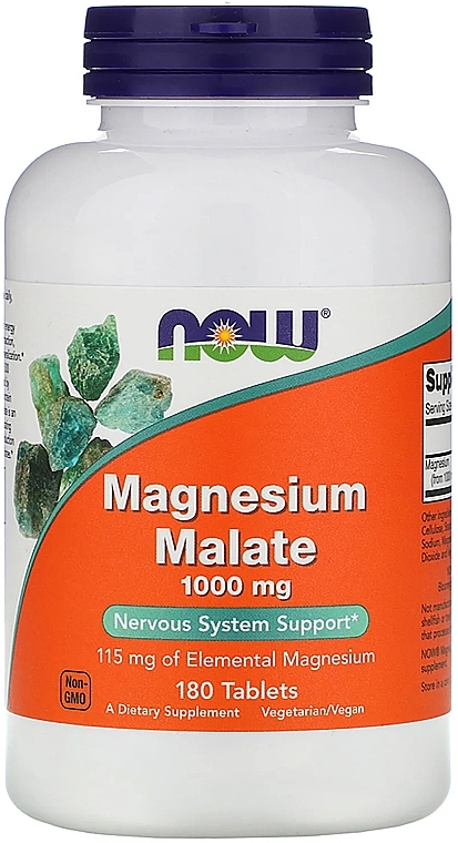 Minerals Magnesium Malate, 1000mg - Now Foods Magnesium Malate Tablets — photo N7