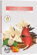 Amber & Vanilla Tealight Set - Bispol Vanilla Amber Scented Candles — photo N1