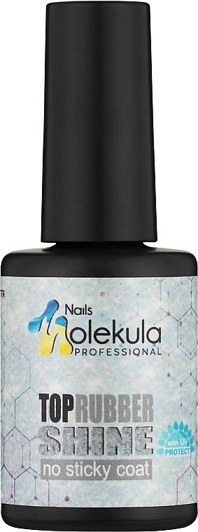 No Wipe Rubber Top Coat - Nails Molekula Top Rubber Shine No Sticky Coat — photo N1