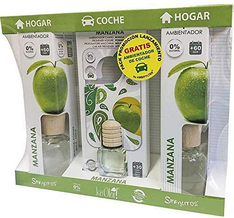 Home & Car Perfume Set 'Apple' - Sinpalitos Air Freshener Pack Apple (home/air/fresh/2x30ml + car/air/fresh/6ml) — photo N6