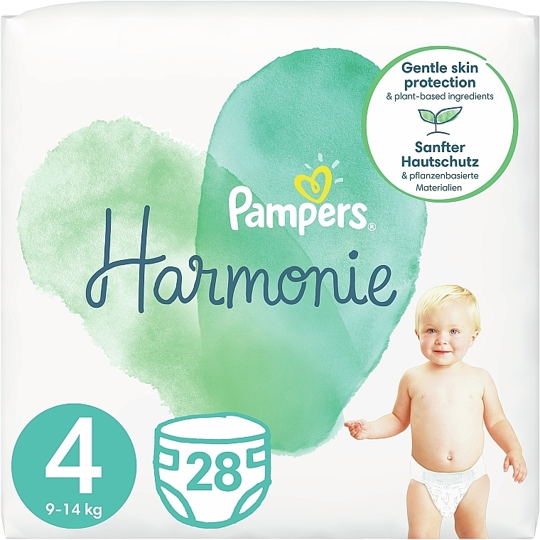 Diapers, size 4 (9-14 kg), 28 pcs - Pampers Harmonie — photo N1