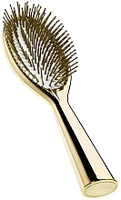 Fragrances, Perfumes, Cosmetics Mini Hair Brush, gold - Acca Kappa Goldplated Hair Brush Travel-Sized Natural Rubber Cushion