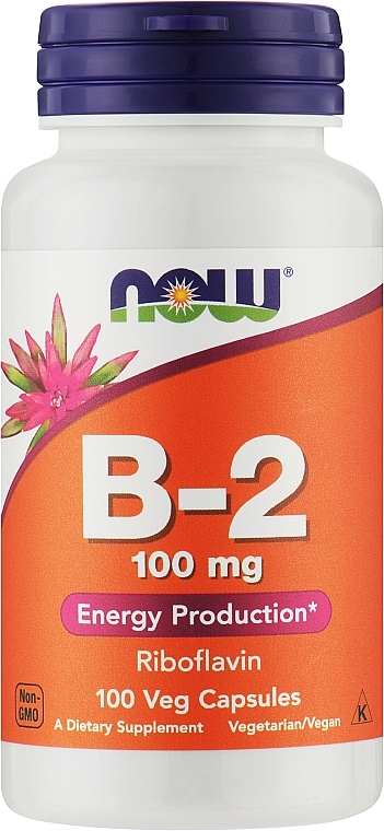 Vitamin B-2 Riboflavin 100mg - Now Foods Vitamin B-2 Riboflavin 100mg Capsules — photo N1