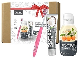 Fragrances, Perfumes, Cosmetics Gift Set - Biomed Set (tooth/paste/100g + m/wash/250ml + tooth/brush/1pc)