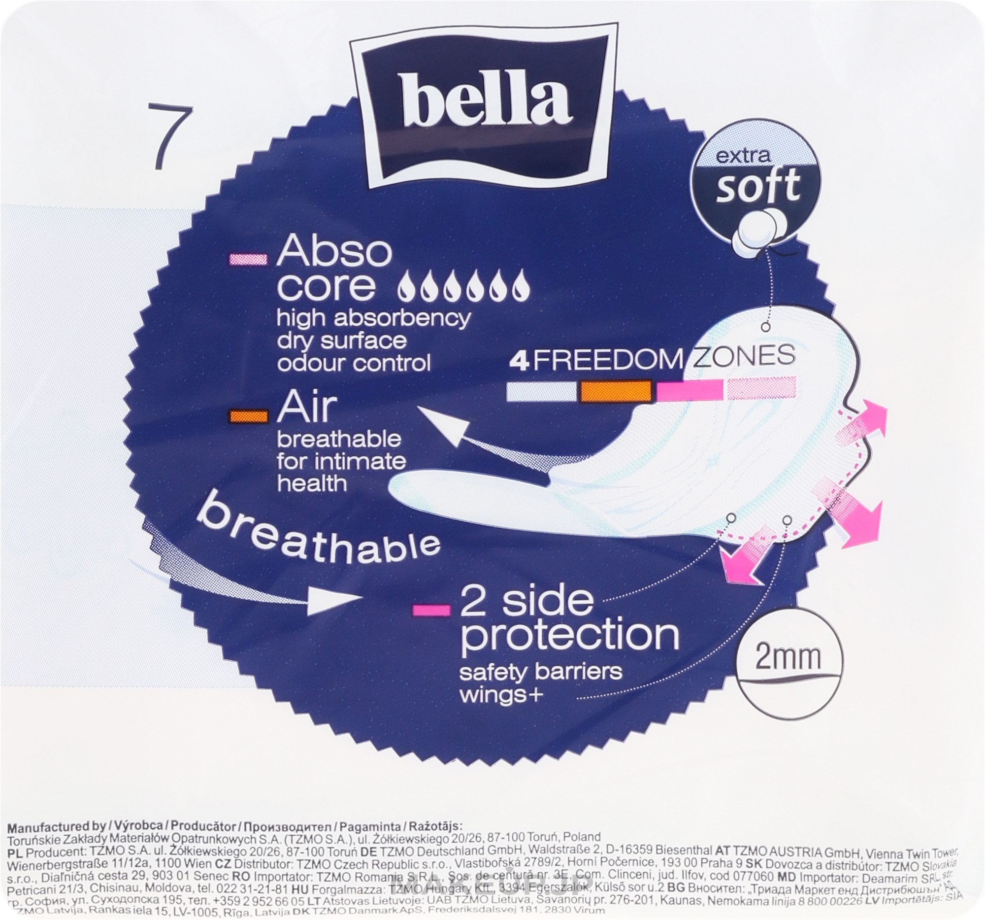 Sanitary Pads Perfecta Ultra Night Extra Soft, 7 pcs - Bella  — photo 7 szt.