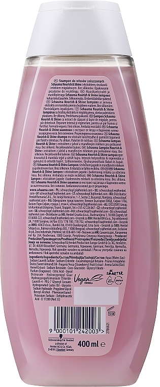 Damaged Hair Shampoo "Strawberry" - Schauma Nourish & Shine Strawberry Shampoo — photo N9