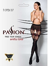Erotic Tights with Cutout 'Tiopen' 017, 20 Den, black - Passion — photo N1