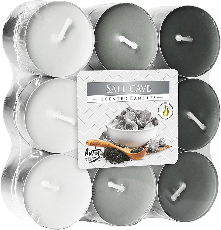Salt Cave Tealights, 18 pcs. - Bispol Salt Cave Scented Candles — photo N1