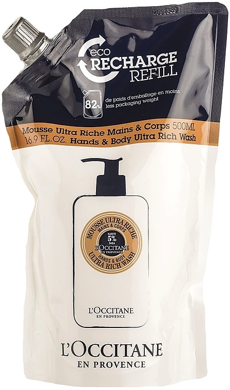 Ultra-Nourishing Liquid Hand and Body Soap - L'Occitane Shea Hands & Body Ultra Rich Wash Refill (doypack)  — photo N1