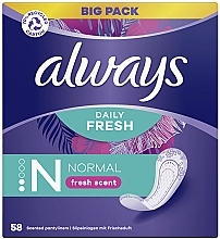 Sanitary Pads, 58pcs - Always Dailies Fresh & Protect Normal Deo — photo N10