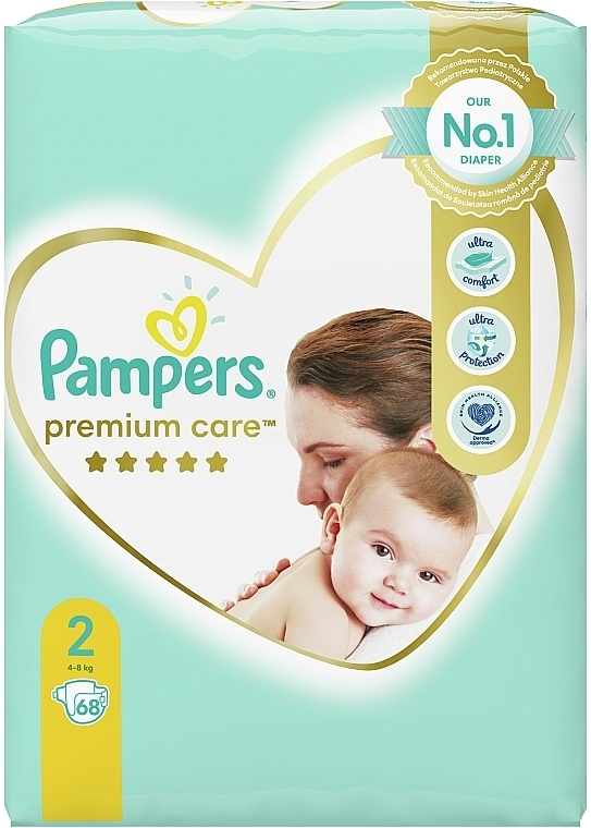 Pampers Premium Care Newborn Diapers (4-8 kg), 68 pcs - Pampers — photo N3