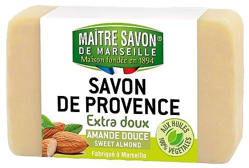 Sweet Almond Soap - Maitre Savon De Marseille Savon De Provence Almond Soap Bar — photo N1