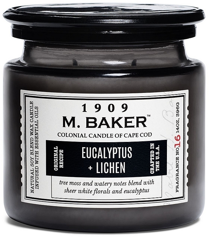 Scented Candle - Colonial Candle Black Tea Flora Scented Jar,M Baker Eucalyptus Lichen — photo N2