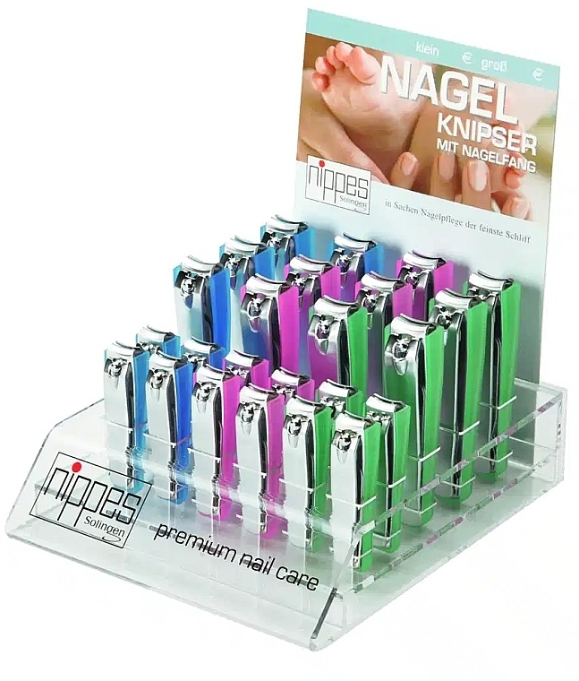 Nail Clipper, 24 pcs. - Nippes Solingen Premium Nail Care N559 Display Mix Color — photo N1