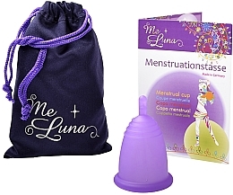 Menstrual Cup with Stem, size M, purple - MeLuna Classic Menstrual Cup Stem — photo N2