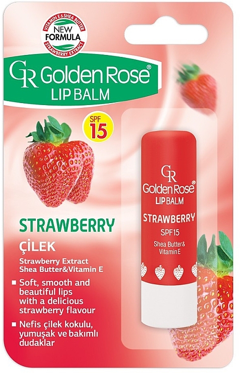 Lip Balm - Golden Rose Lip Balm Strawberry SPF15 — photo N1