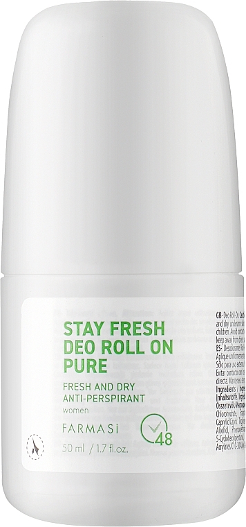 Roll-On Deodorant-Antiperspirant - Farmasi Stay Fresh Deo Roll-on Pure — photo N1