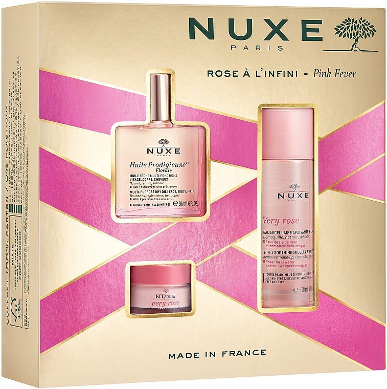Bundle - Nuxe Pink Fever (oil/50ml+ micel/water/100ml + lip/balm/15g) — photo N1