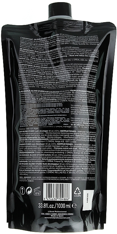 Nourishing Creamy Developer for Blonde Hair 12% - L'Oreal Professionnel Blond Studio Creamy Nutri-Developer Vol.40 — photo N2