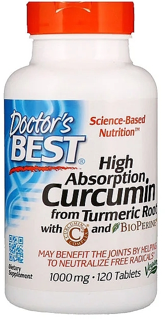 High Absorption Curcumin with C3 Complex & BioPerine, 1000 mg, tablets - Doctor's Best — photo N4