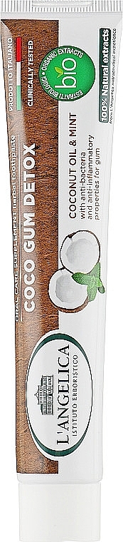 Gum Detox Toothpaste - L'Angelica Coconut Oil & Mint Detox Toothpaste — photo N2