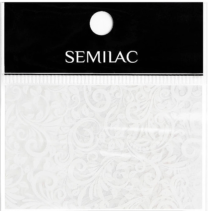 Nail Design Foil - Semilac Transfer Foil White Lace  — photo N8