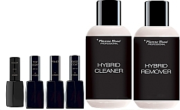 Fragrances, Perfumes, Cosmetics Set - Pierre Rene Hybrid 3 Color №61 (primer/11ml + laquer/11ml + top/coat/11ml + base/coat/11ml + cleaner/150ml + remover/150ml)