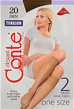 Fragrances, Perfumes, Cosmetics Knee Socks "Tension", 20 den, 2 pairs, shade - Conte