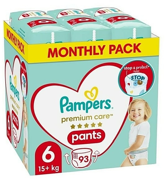 Nappy Pants, size 6 (15 + kg), 93 pcs - Pampers Pants — photo N3