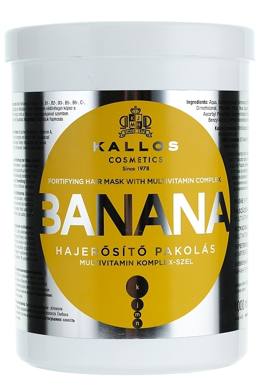 Strengthening Hair Mask with Banana Extract - Kallos Cosmetics Banana Mask — photo N6