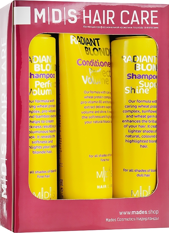 Shining Blonde Set - Mades Cosmetics (shm/2x250 ml + cond/250 ml) — photo N2