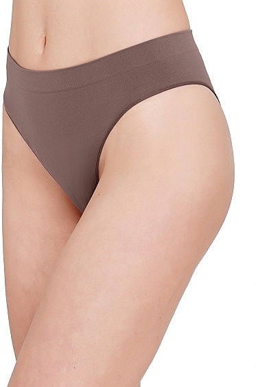 Seamless Thong "String Briefs Color", deep taupe" - Giulia — photo N1