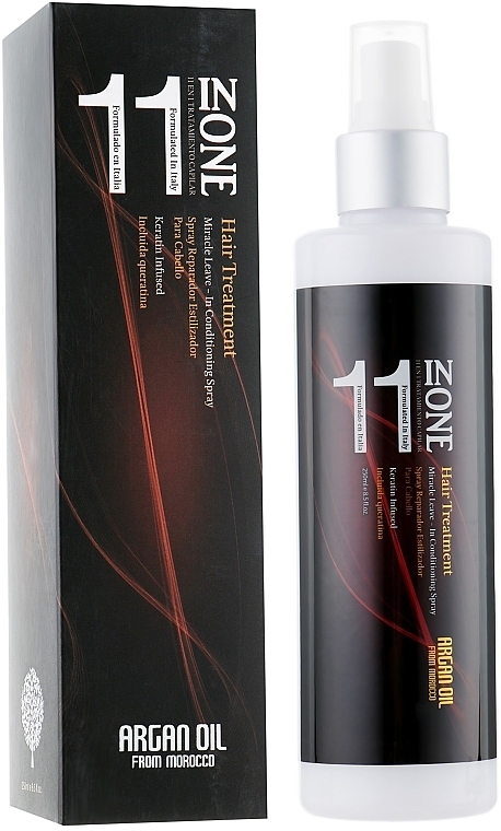 Repairing Hair Oil Spray 11in1 - Clever Hair Cosmetics Argan Oil&Keratin 11 in One — photo N2