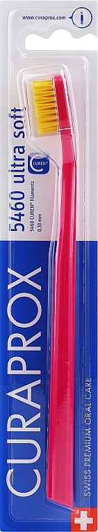 Toothbrush "Ultra Soft", crimson-yellow - Curaprox — photo N7