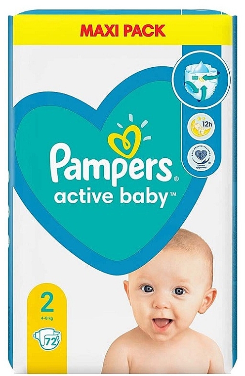 Pampers Active Baby 2 (4-8 kg), 72pc - Pampers — photo N1