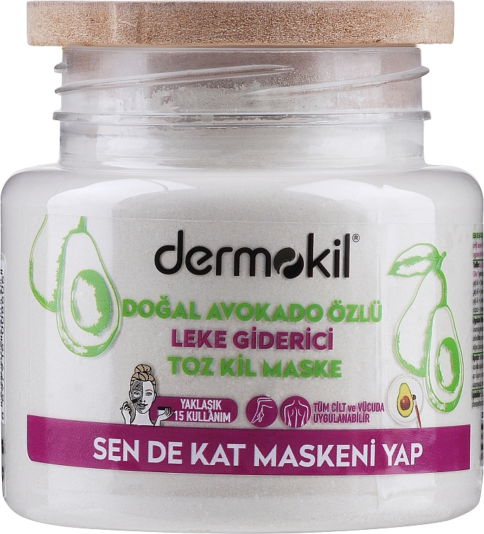 Clay Mask with Avocado Powder - Dermokil Avocado Powder Clay Mask — photo N1