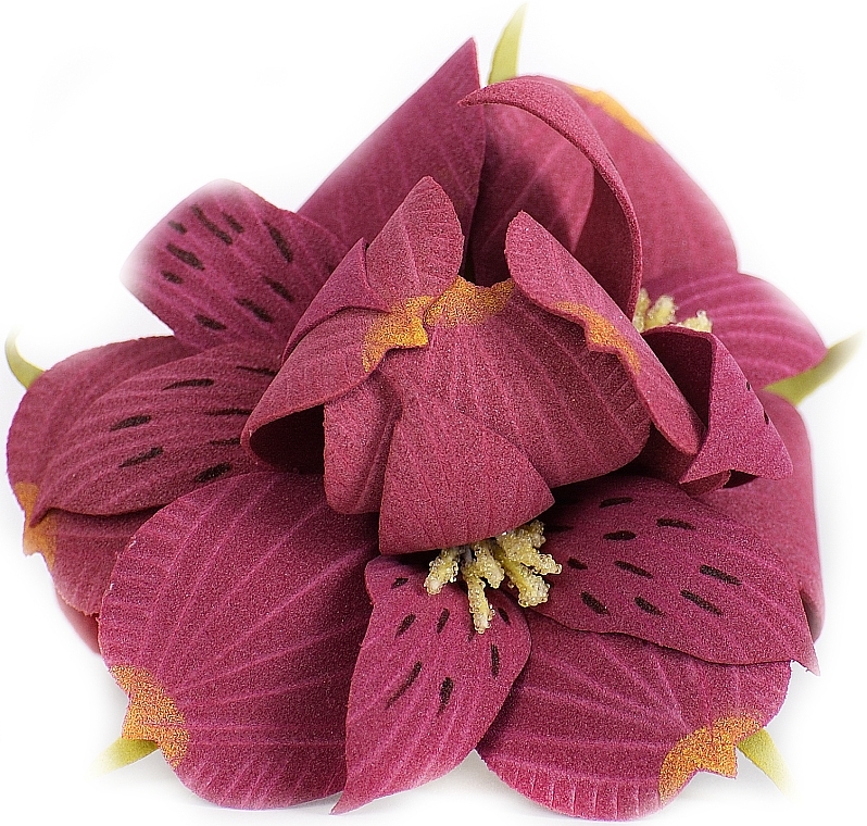 Burgundy Alstroemeria Elastic Hair Band - Katya Snezhkova — photo N1