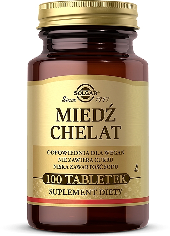 Dietary Supplement "Chelated Copper" - Solgar Chelated Copper Essential Trace Mineral — photo N9