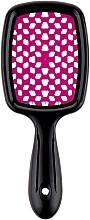 Hairbrush, fuchsia with black - Janeke Small Superbrush — photo N11