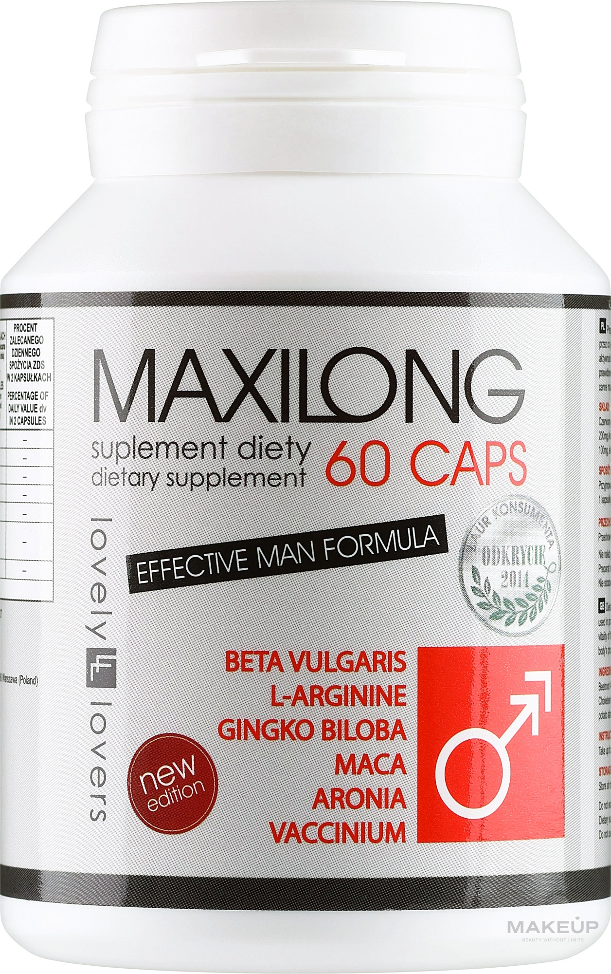 Erectman Dietary Supplement  - Lovely Lovers Maxilong Suplement Diety — photo 60 szt.