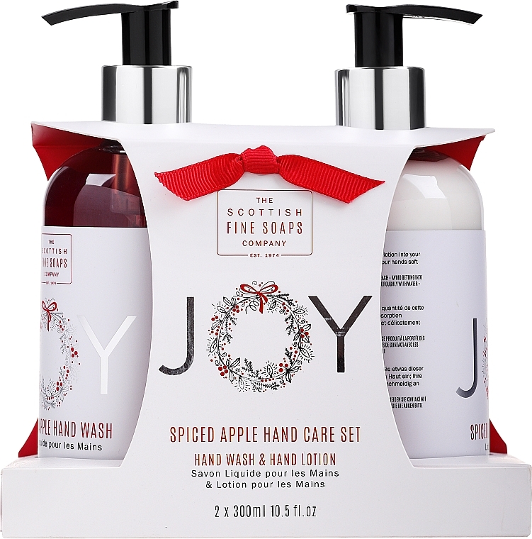 Set - Scottish Fine Soaps Joy Spiced Apple Hand Care Set (h/wash/300ml + h/lot/300ml) — photo N1