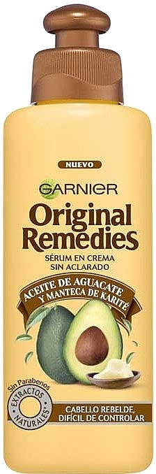 Oil Cream for Unruly Hair "Avocado" - Garnier Original Remedies Avocado Cream Oil — photo N1